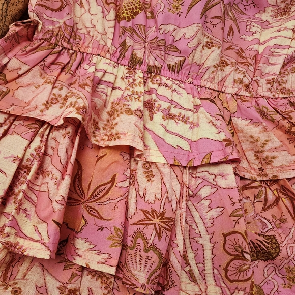Size 4 Ulla Johnson Pink Ruffled Dress - Picture 4 of 6